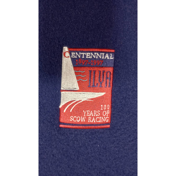 VINTAGE ILYA vest medium 1997 100 years of racing mens blue fleece - Picture 1 of 8